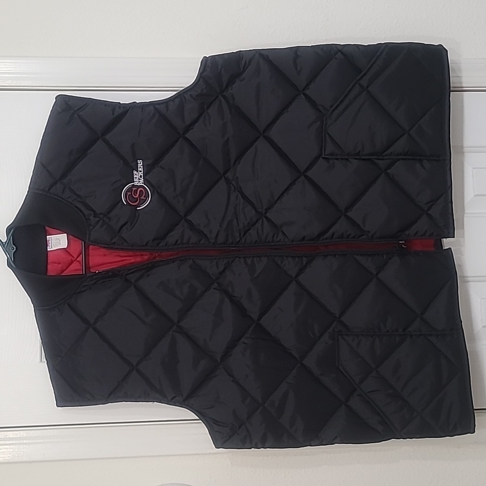 Men's puffer-type black vest - large